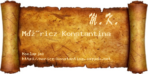 Móricz Konstantina névjegykártya